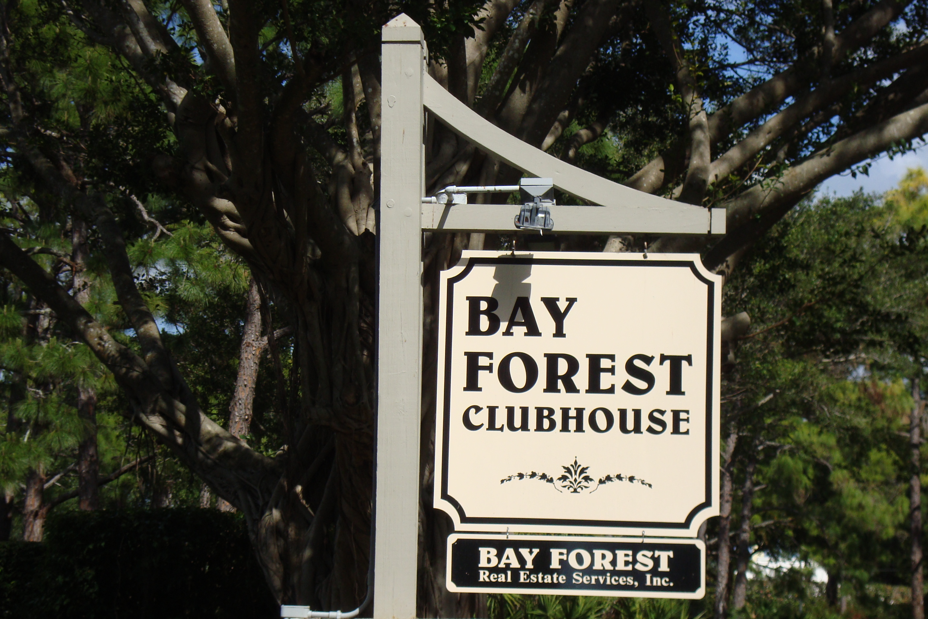 Sign for Bay Forest in Naples, Florida.